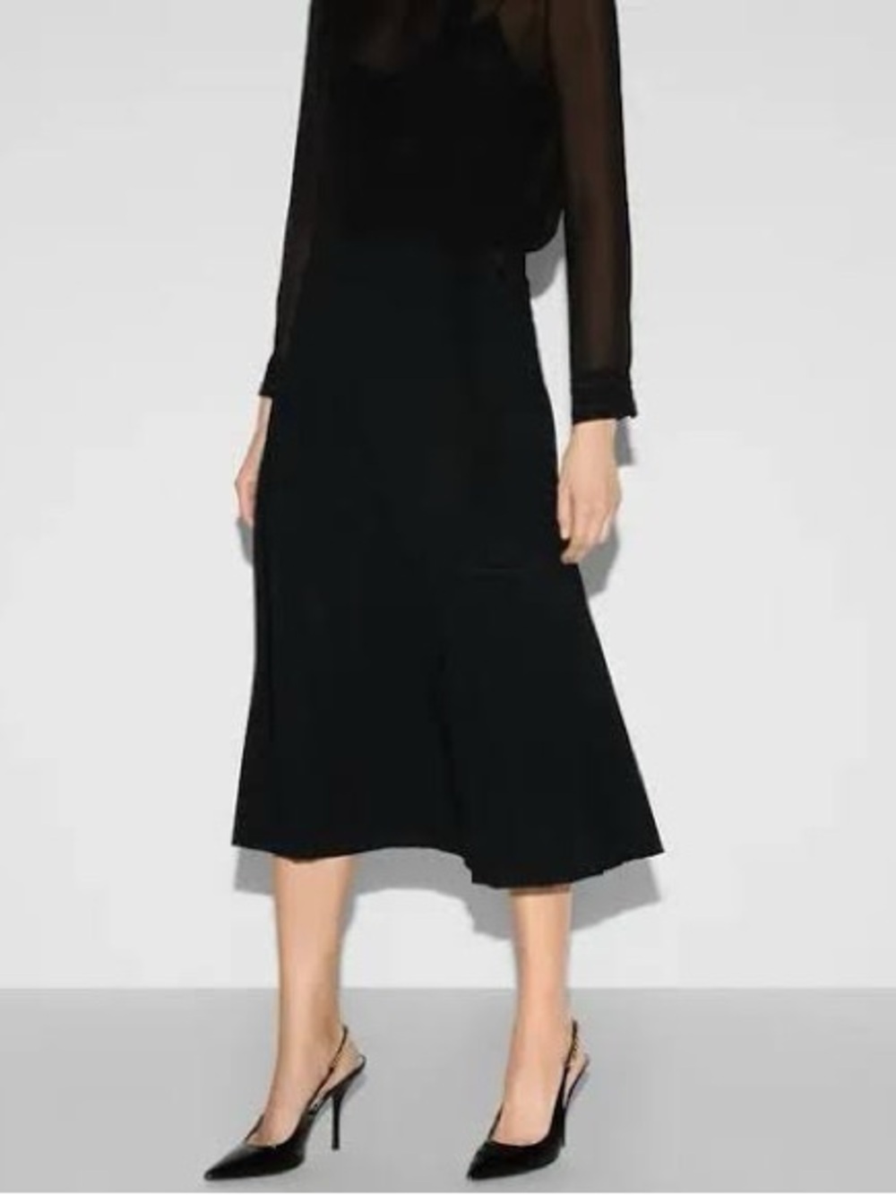 GUCCI Light Viscose Sable Pleated Skirt